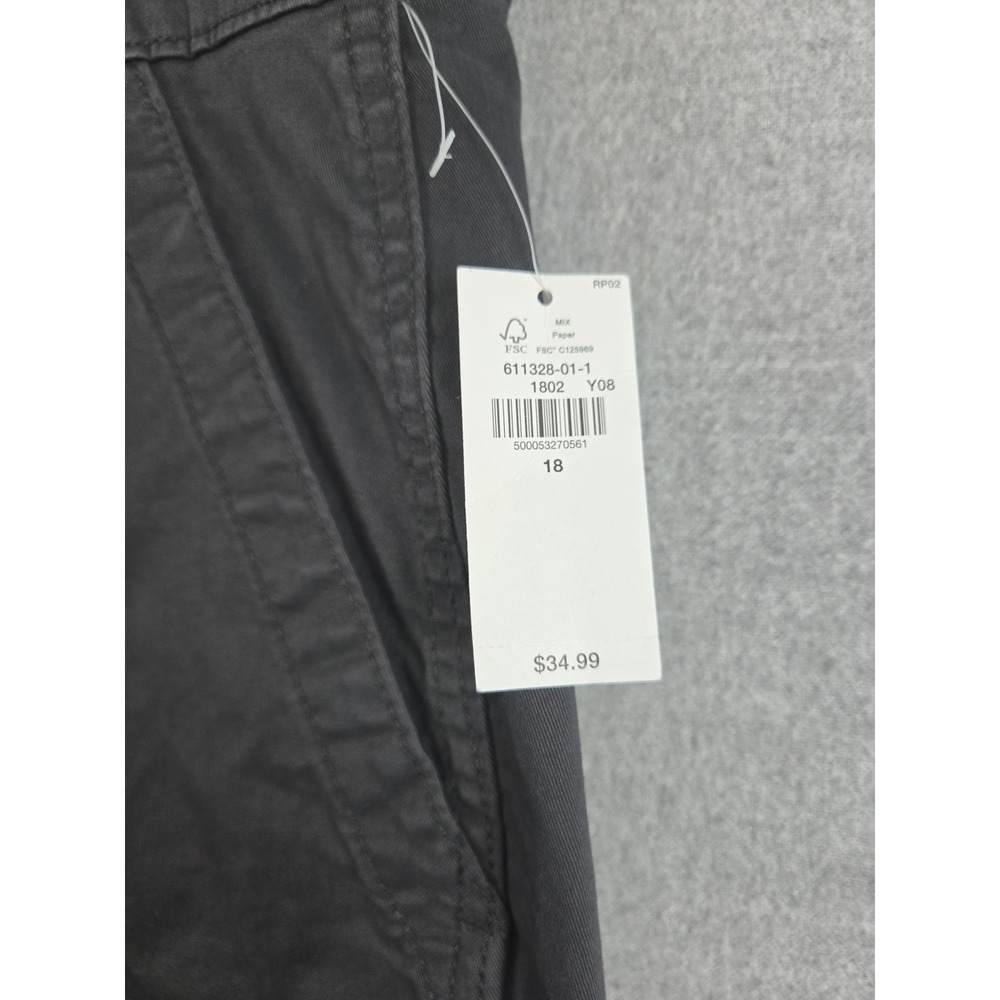 OLD NAVY Crop Capri Chino Pants‎ Womens 18 Charcoal Gray Comfort Stretch NEW - Picture 4 of 11